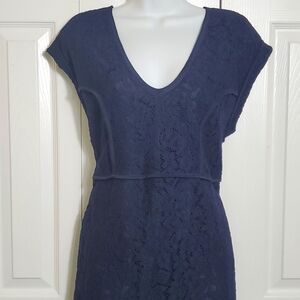 Derek Lam | Blue V-Neck Lace Dress Sz 8